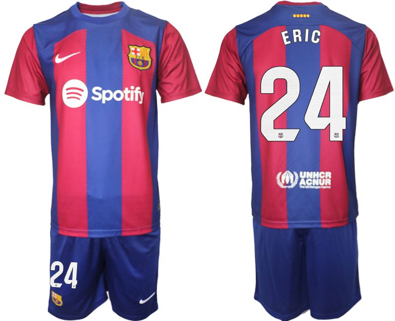 Men 2023-2024 Club Barcelona home red #24 Soccer Jersey->youth soccer jersey->Youth Jersey
